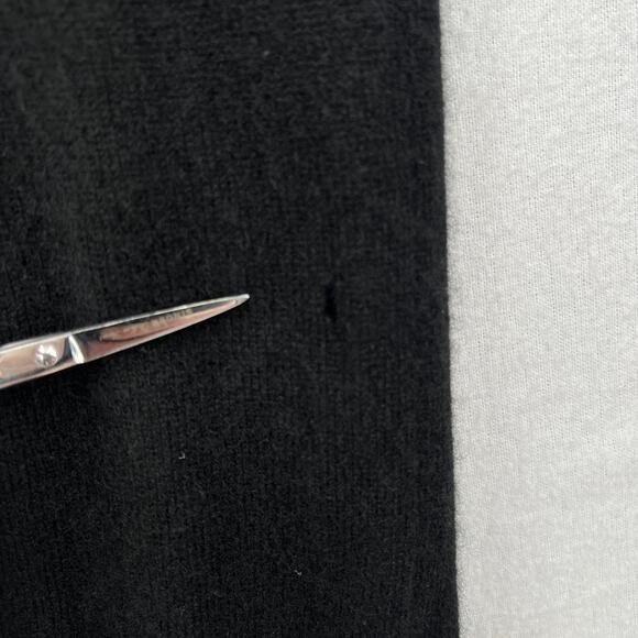 EQUIPMENT Rosemary Cashmere Sweater Dress Women M Black Deep V Neck Lightweight - Picture 11 of 16